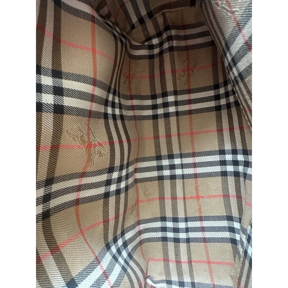 Burberry black pebbled leather top handle handbag Nova Check Interior - Picture 7 of 16